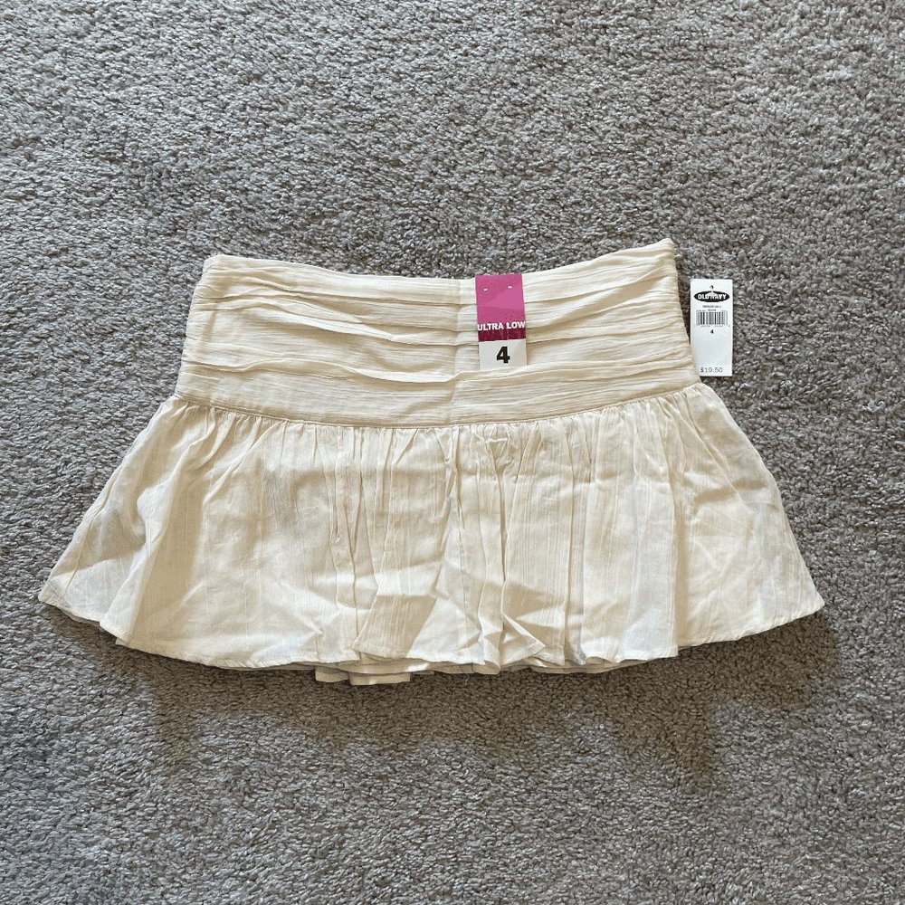 Old Navy Ultra Low Waist Size 4 Yellow Gingham Skirt